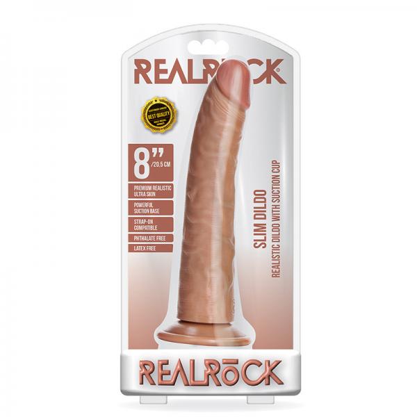 Realrock Slim Dildo Without Balls 8 Tan