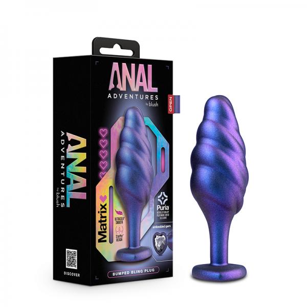 Anal Adv Matrix Bumped Bling Plug Sapphi