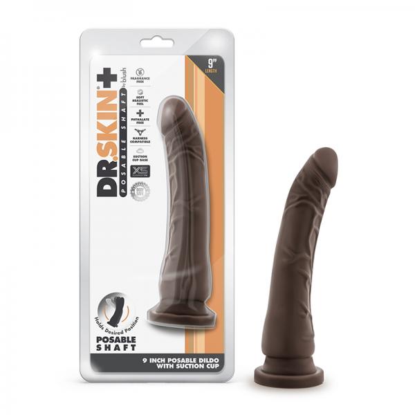 Dr Skin Plus Posable Dildo 9 Chocolate