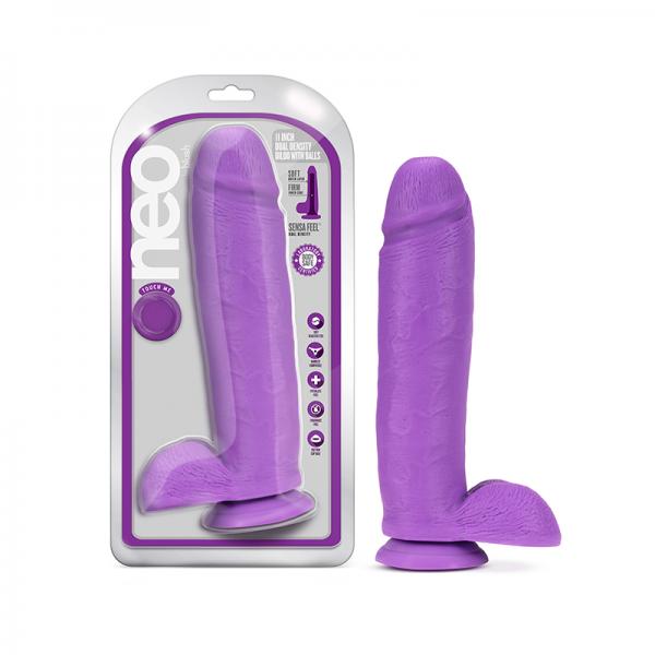 Neo Dual Density Dildo 11' Neon Purple