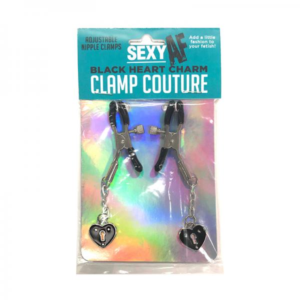 Sexy Af Nipple Clamps Black Hearts