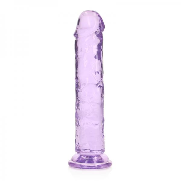 Shots Realrock Crystal Clear 7'' Straight Dildo W/suction Cup - Purple
