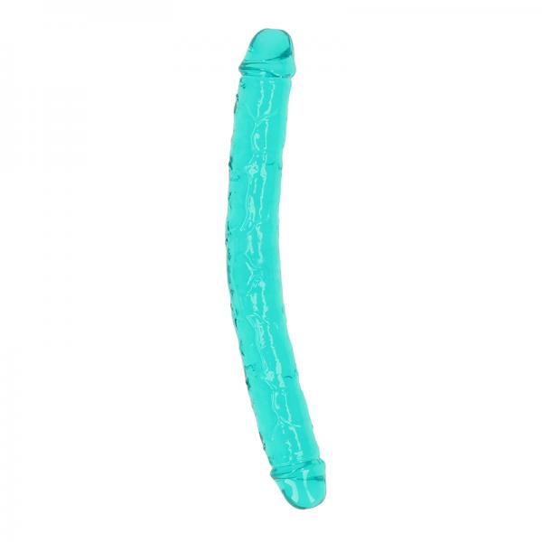 Shots Realrock Crystal Clear 13'' Double Dildo - Turquoise