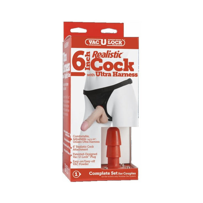 Vac-U-Lock 7'' Realistic Dildo with Ultra Harness