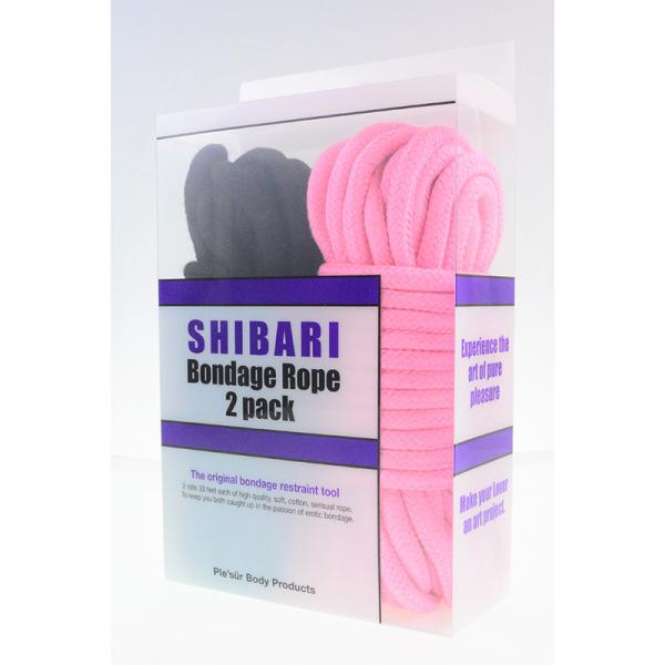 Plesur Cotton Shibari Bondage Rope 2 Pack - Black/pink
