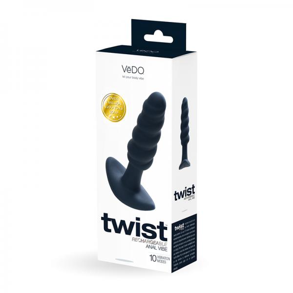 Vedo Twist Rechargeable Anal Plug - Black