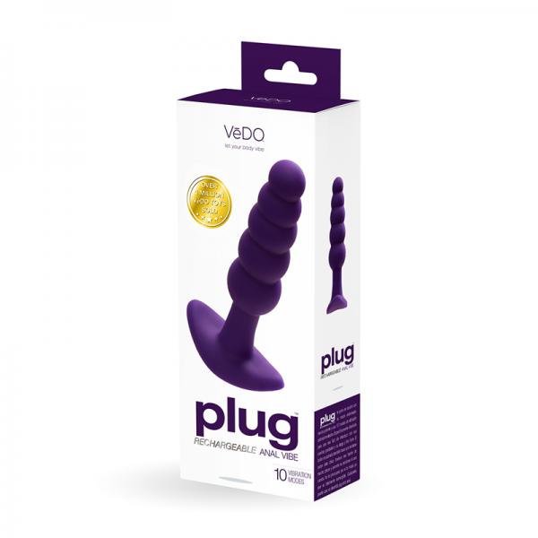 Vedo Plug Rechargeable Anal Plug  - Purple