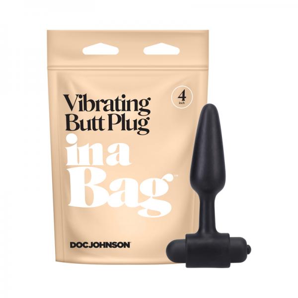 In A Bag 4'' Vibrating Butt Plug - Black