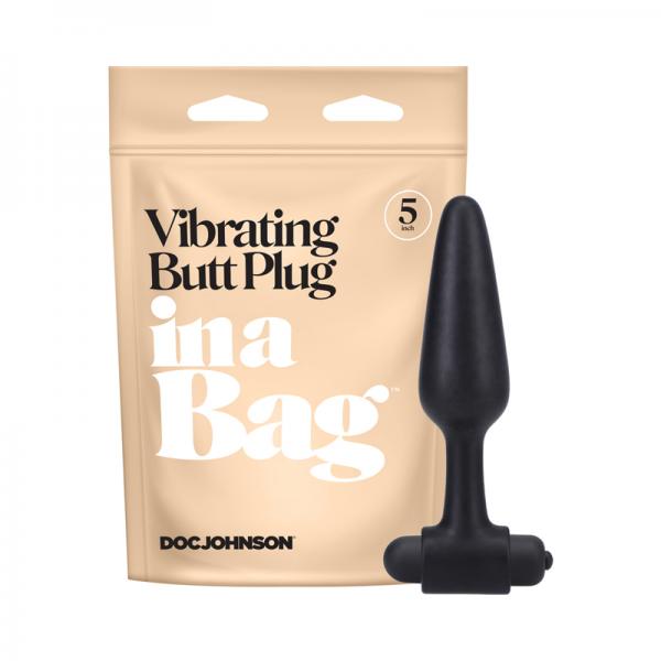 In A Bag 5'' Vibrating Butt Plug - Black