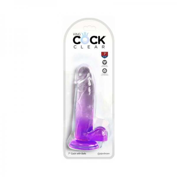 Kc 7 Cock Clear W/balls Purple