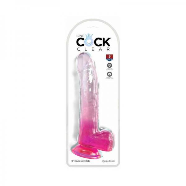 Kc 9 Cock Clear W/balls Pink