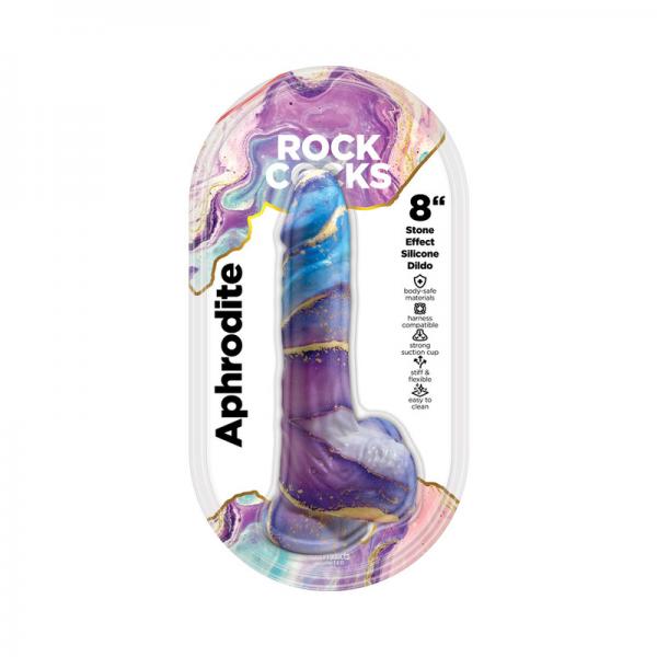 Rock Cocks Aphrodite Marble Silicone Dildo 8 In.