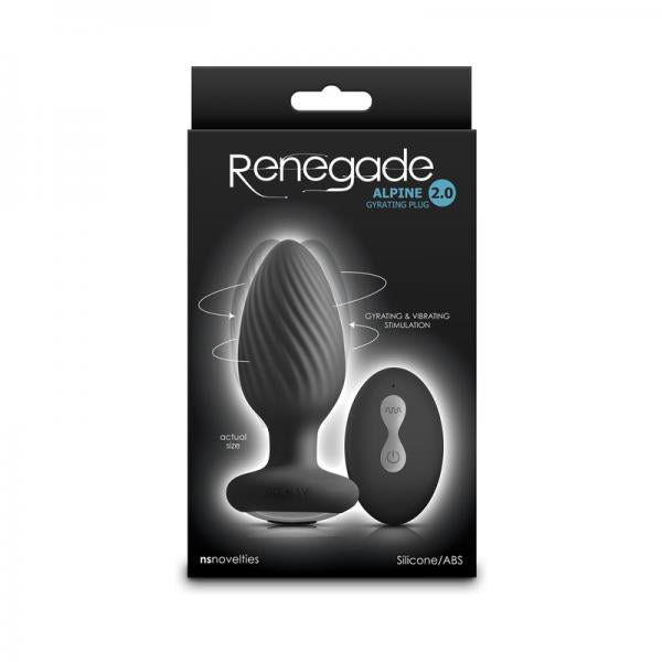 Renegade Alpine 2.0 Gyrating And Vibrating Plug With Remote Black