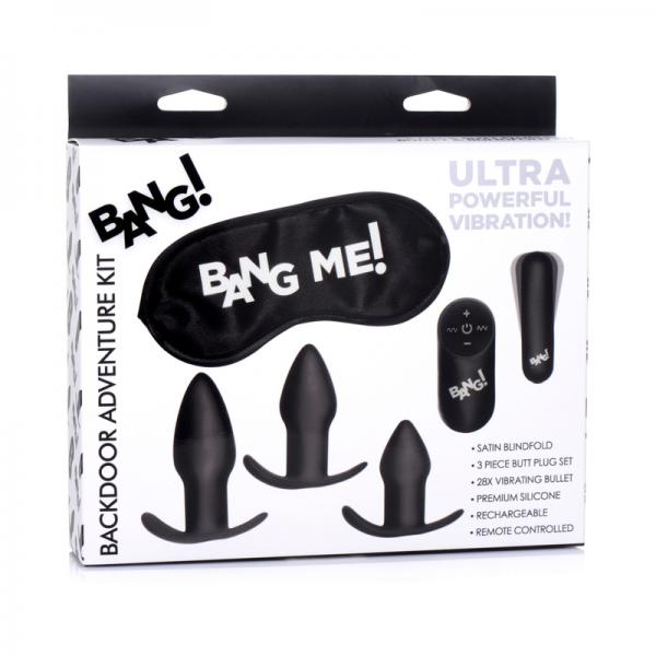Backdoor Adventure Remote Control 3 Piece Butt Plug Vibe Kit