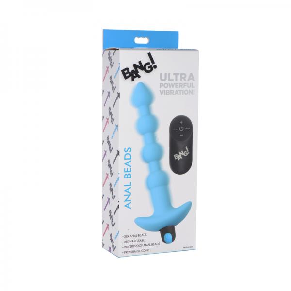 Remote Control Vibrating Silicone Anal Beads - Blue