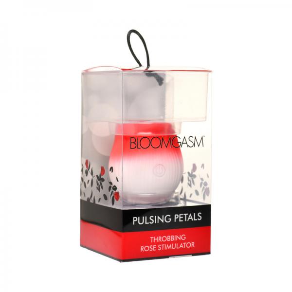 Pulsing Petals Throbbing Rose Clit Stimulator - Red
