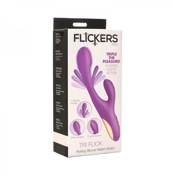 Tri Flick Silcione Flicking Rabbit Vibrator