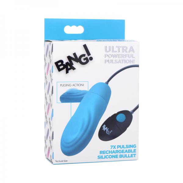7x Pulsing Rechargeable Silicone Vibrator - Blue