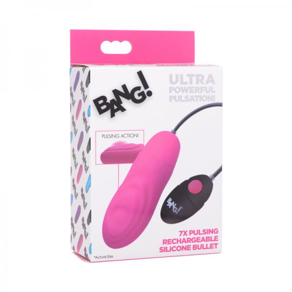 7x Pulsing Rechargeable Silicone Vibrator - Pink