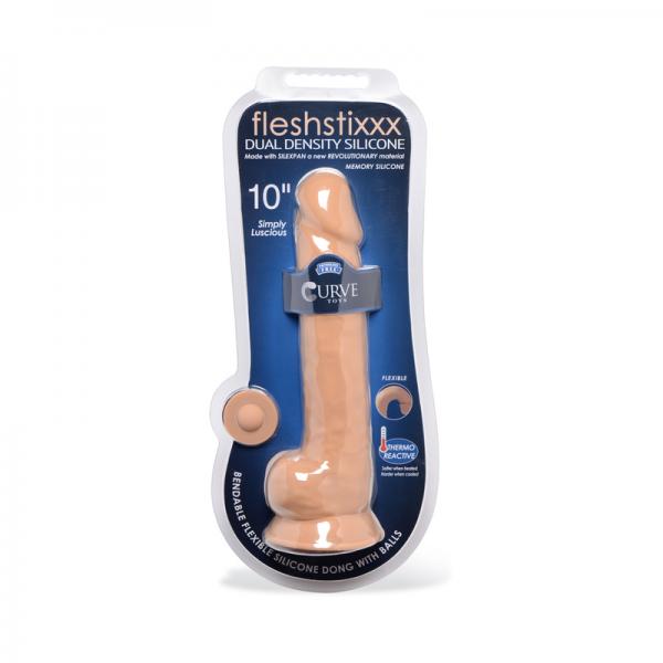 Curve Novelties Fleshstixxx 10'' Dildo W/balls - Tan