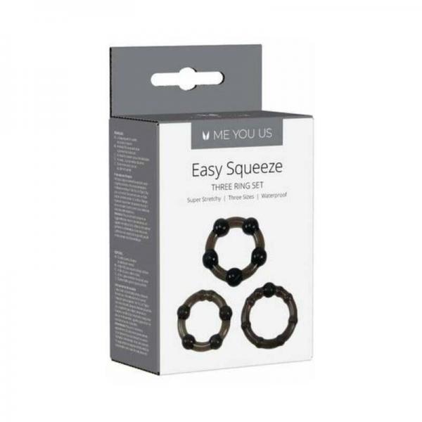Linx Easy Squeeze Cock Ring Set Black Os