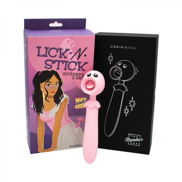 Natalie's Toy Box Lick N' Stick Clit Flicker & G-spot Vibe - Pink