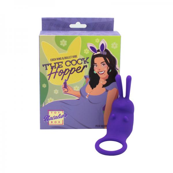 Natalie's Toy Box The Cock Hopper Cock Ring & Bullet Vibrator - Purple