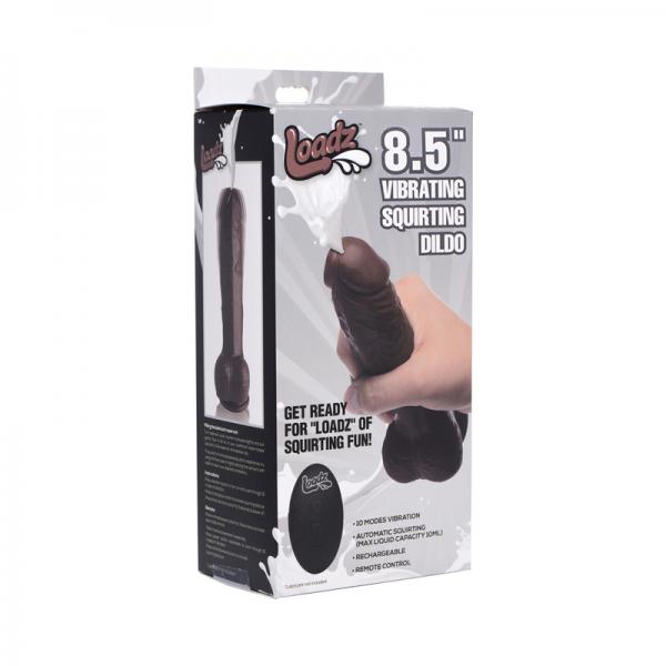Loadz 8.5in Vibrating Dildo Squirting Dark