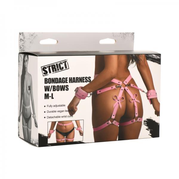 Strict Bondage Harness Bows M/l Pink