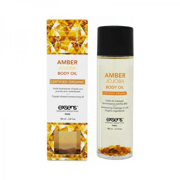 Exsens Organic Body Oil W/stones -  Amber Jojoba 100 Ml