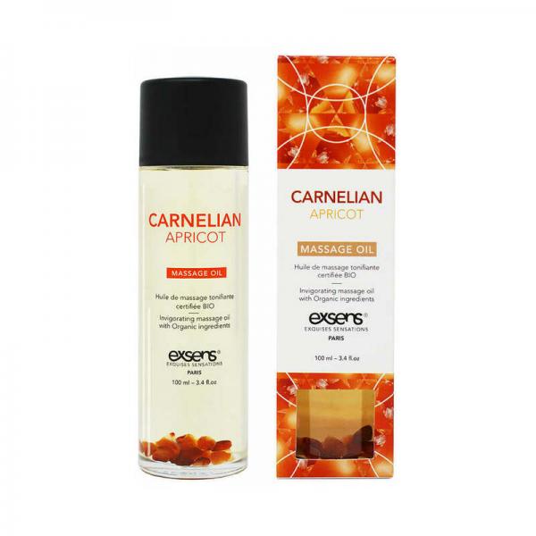 Exsens Of Paris Organic Massage Oil Carnelian Apricot with Stones