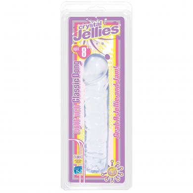 Crystal Jellies 8 Inch Classic Dildo in Clear