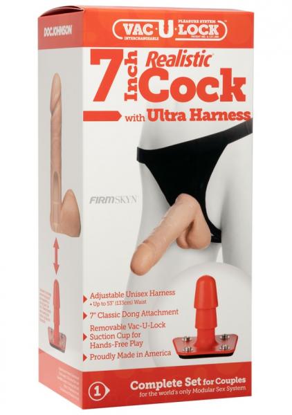 Vac-U-Lock 7'' Realistic Dildo with Ultra Harness