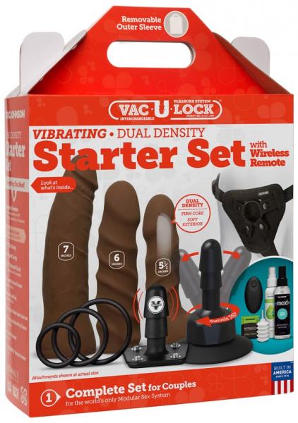 Vac-U-lock Vibrating Dual Density Starter Set with Wireless Remote
