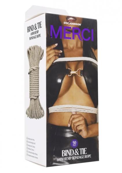 Merci Bind&tie 6mm Hemp Bondage Rope 50ft Natural