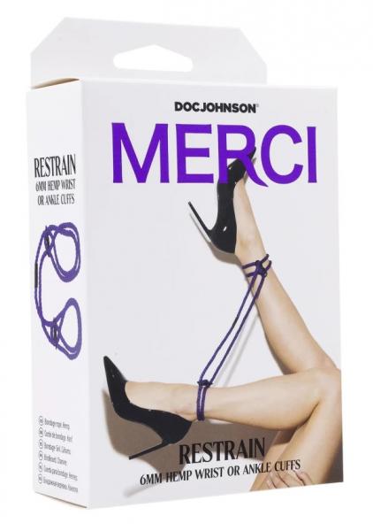 Merci Restrain Hemp Cuffs Purple