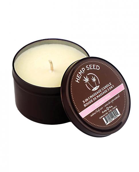 Earthly Body Suntouched Hemp Candle - 6 Oz Round Tin Zen Berry Rose