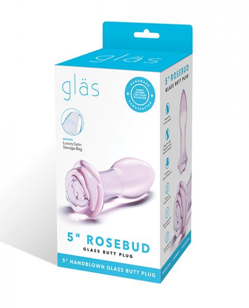 Glas 5'' Rosebud Glass Butt Plug