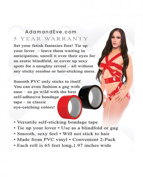 A&e Eve's Fetish Dream Bondage Tape 2-pack Red/black