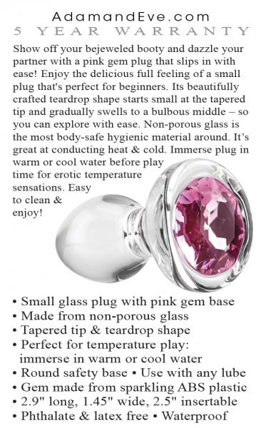 Aande Pink Gem Glass Plug Sm