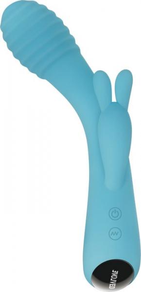 Evolved Aqua Bunny 9 Shaft Function 9 Clit Stim Functions Rechargeable Silicone Waterproof Teal