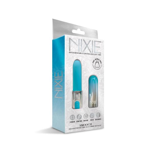 Nixie Smooch Rechargeable Lipstick Vibrator Blue Ombre
