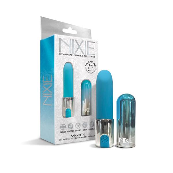 Nixie Smooch Rechargeable Lipstick Vibrator Blue Ombre