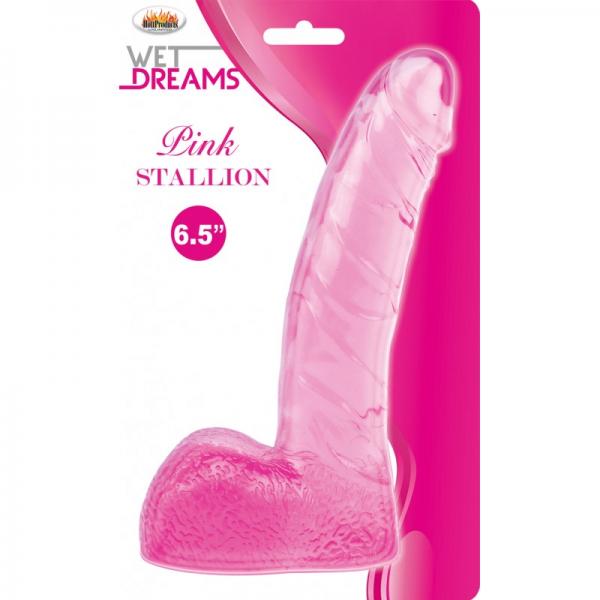 Wet Dreams Pink Stallion Dildo with Balls Pink