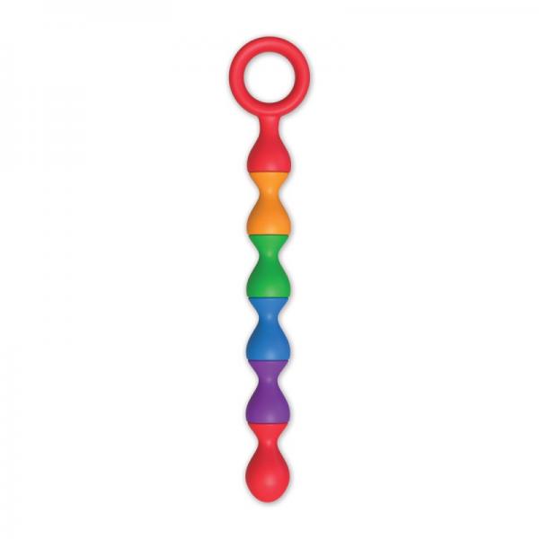 Rainbow Baller Beads Pleasure Anal Beads Ring Handle