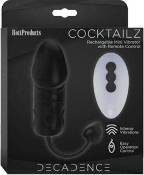 Decadence Cocktailz Vibrating Penis Shape Egg With Warming Element Remote Control Black