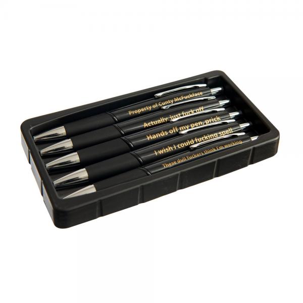 Offensive Office Stationery (pens) Assorted Sayings. (5-pack)