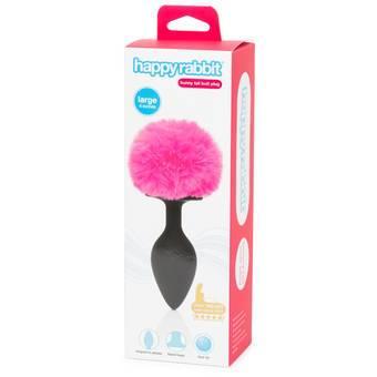 Happy Rabbit Non-vibrating Butt Plug Large Black/pink