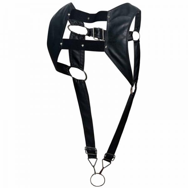 Dngeon Croptop Harness Cockring Black O/s