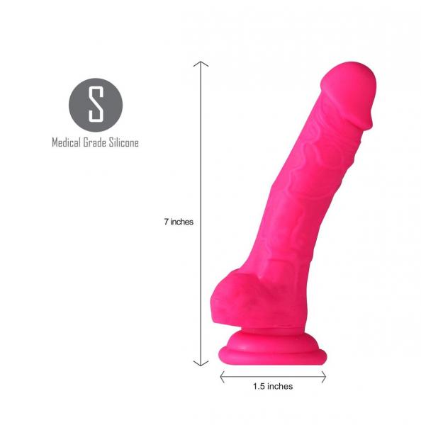 Billee 7 inches Realistic Silicone Dong Neon Pink